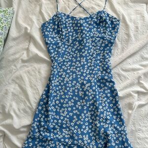 Zara Blue and White Floral Dress
